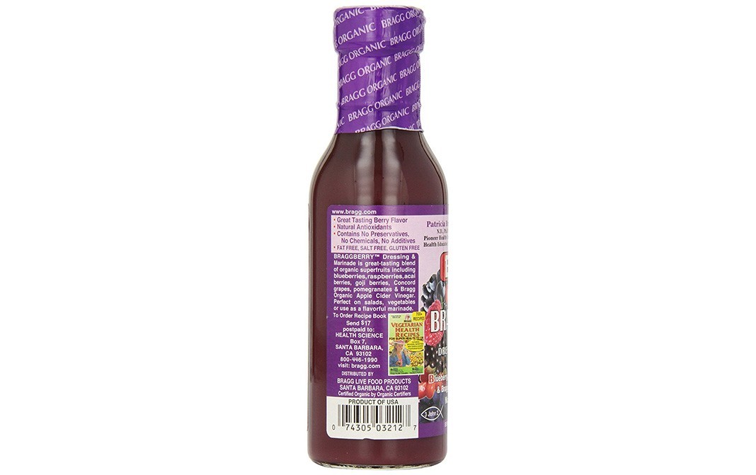 Bragg Organic Braggberry, Fat Free Dressing & Marinade   Glass Bottle  354 millilitre
